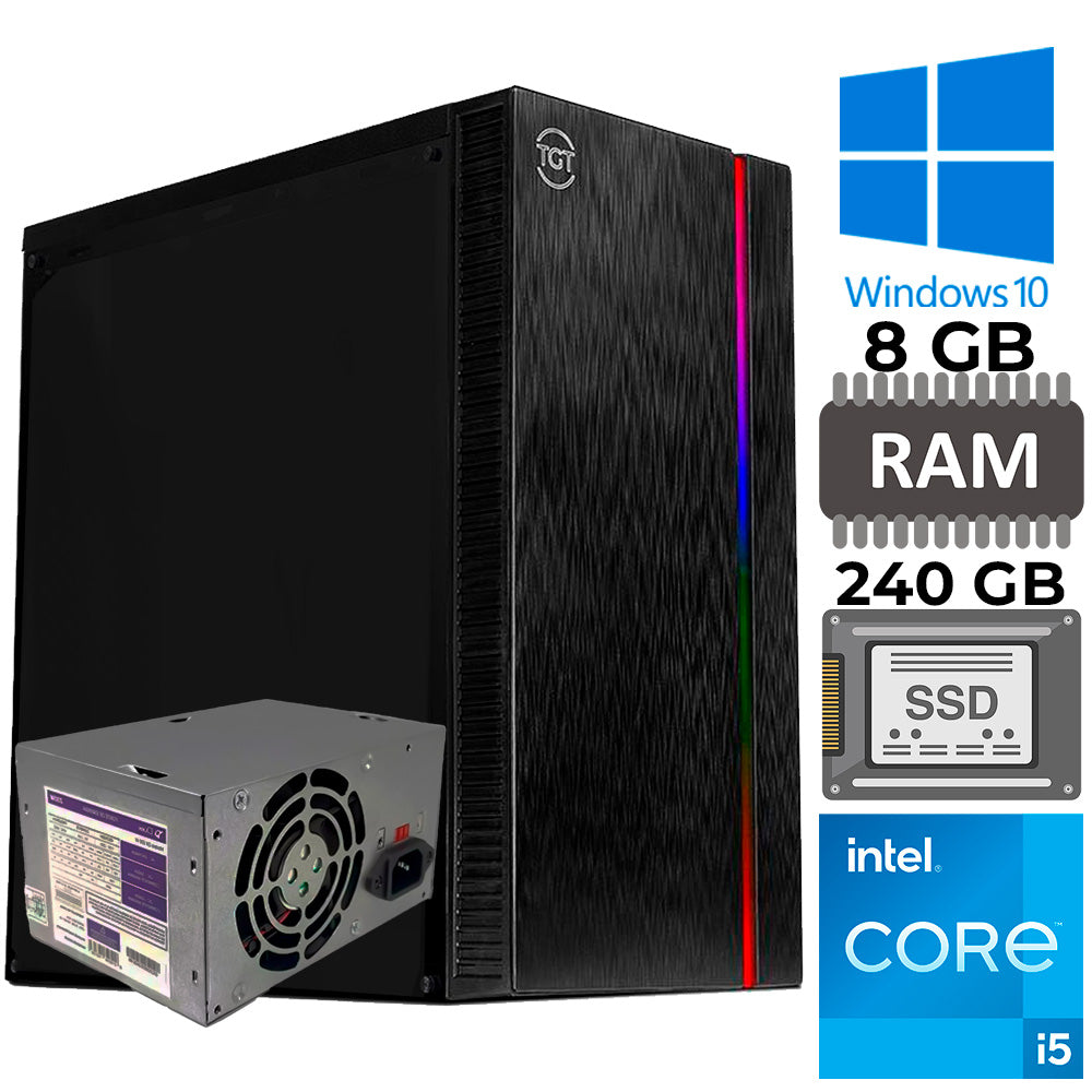 Computador Core i5-3570, SSD 240GB, 8GB RAM, Placa H61 Com Slot Para M.2, Fonte 230W, Windows 10 Pro