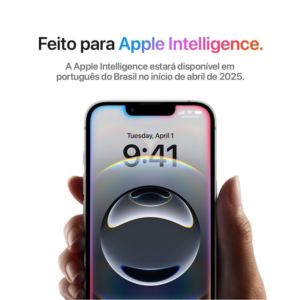 Apple iPhone 16e 128GB Branco Tela 6.1" Câmera 48MP Chip A18 5G