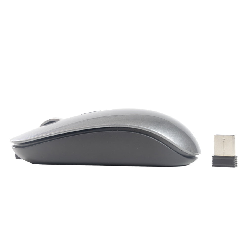 Mouse Sem Fio Recarregável 1600 DPI, Nano Receptor USB, Cinza, M-W80GY - C3Tech