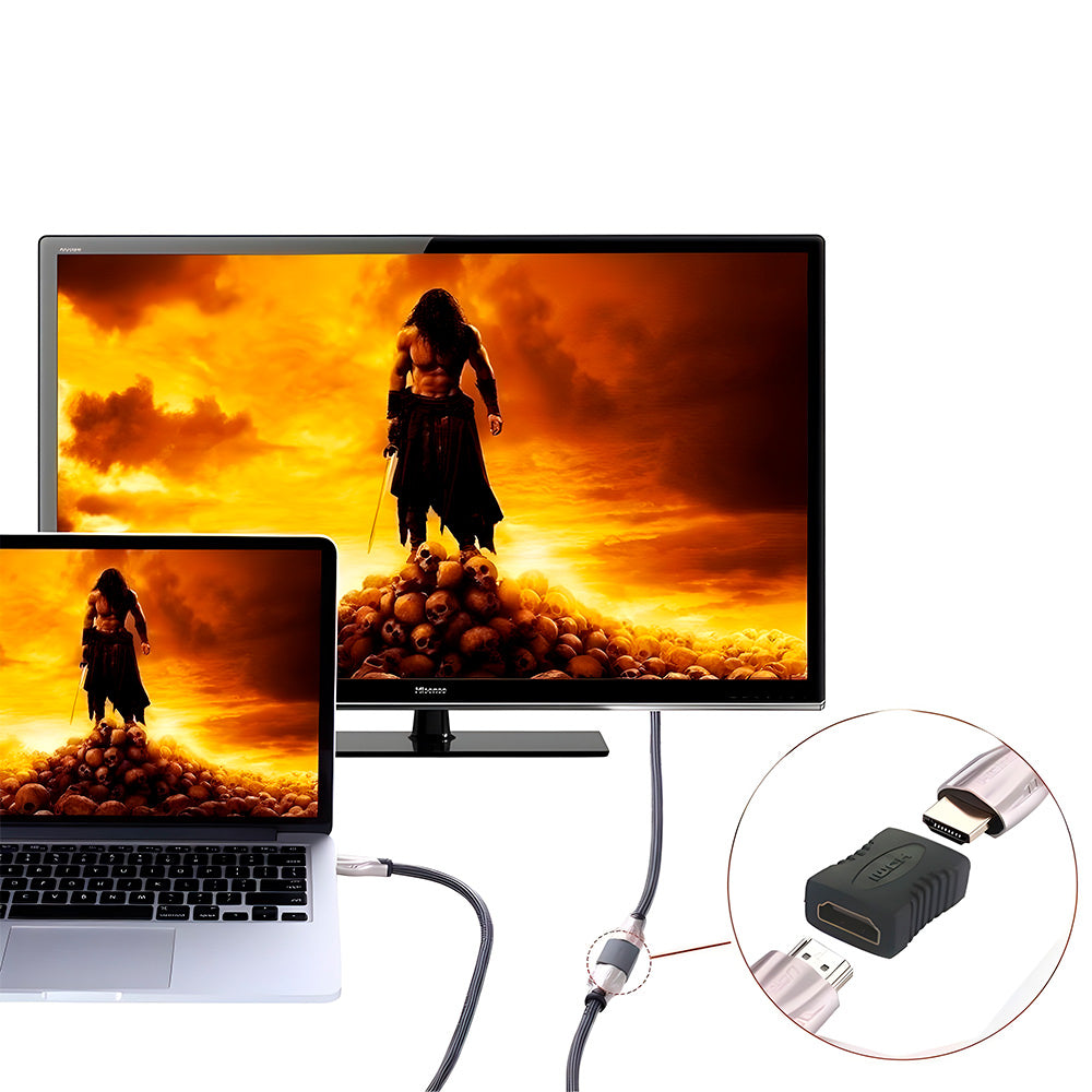 Emenda Adaptador HDMI Fêma Para HDMI Fêmea - Preto