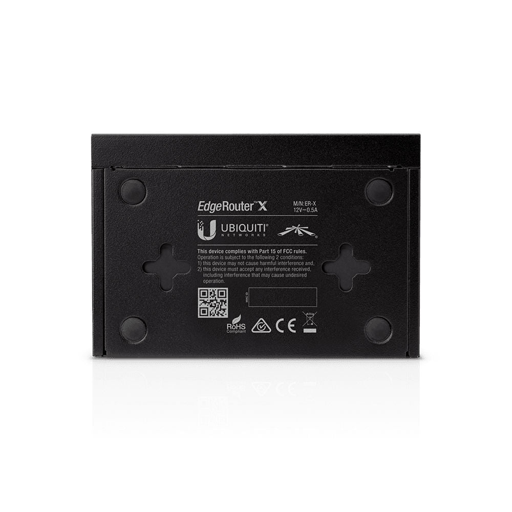 Roteador Ubiquiti EdgeRouter X ER-X, 5 Portas Gigabit RJ45 (10/100/1000 Mbps), PoE 24 V Passivo com Pass-Through, Preto