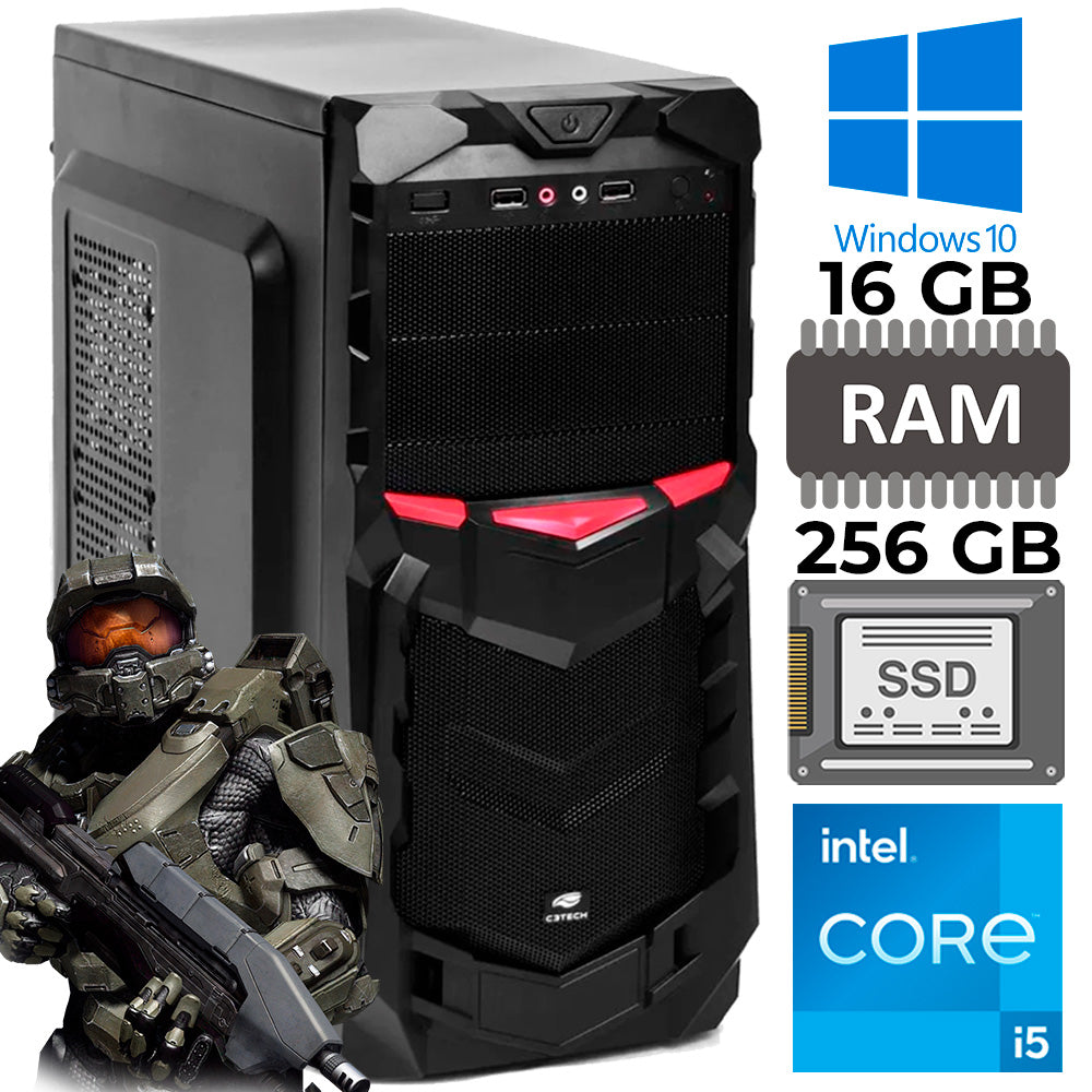 Computador Gamer Core i5-3570, SSD 256GB, Memória RAM 16GB, Fonte Real 500W, Windows
