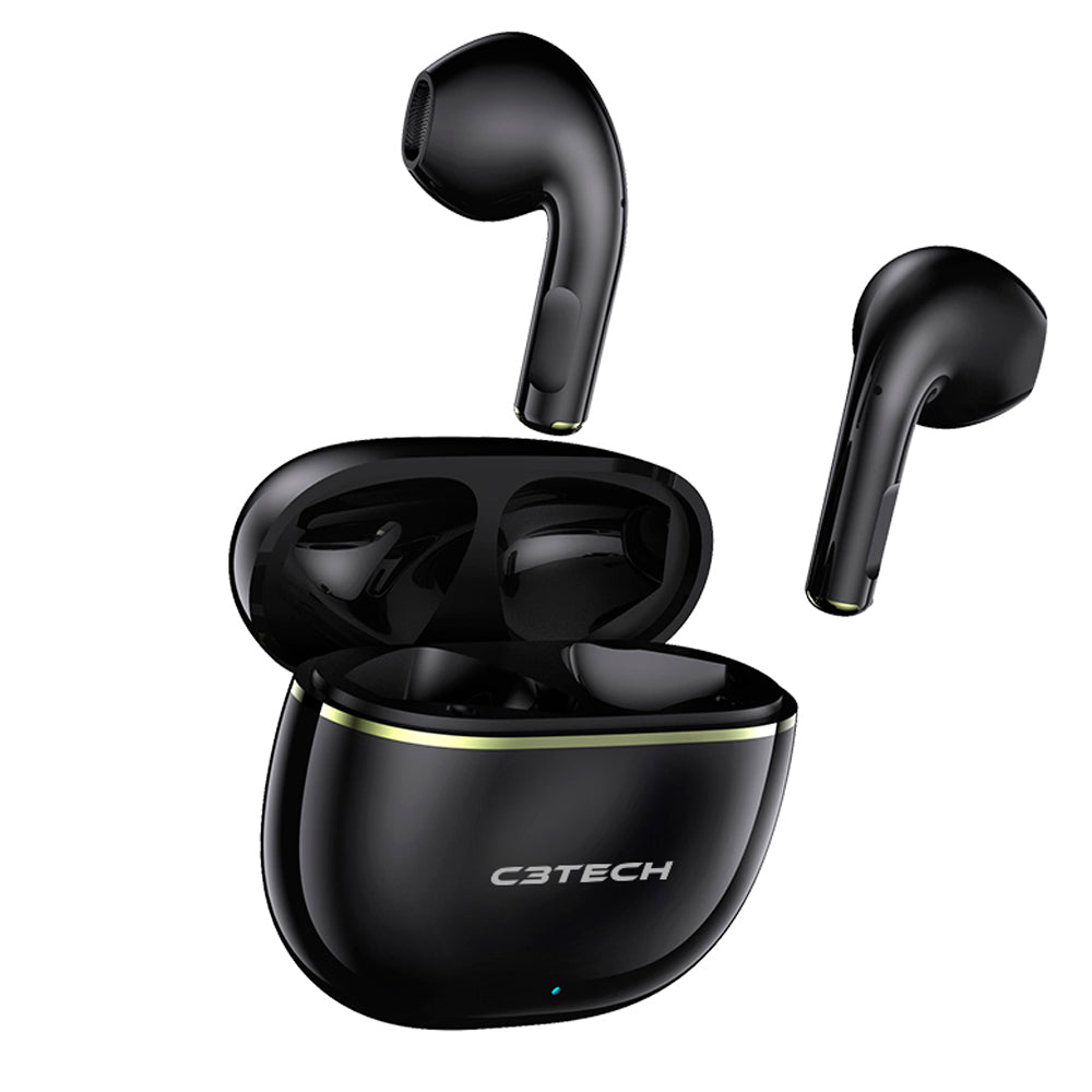 Fone de Ouvido C3Tech Sem Fio, Intra-Auricular, Bluetooth 5.1, Microfone Integrado, EP-TWS-30BK - Preto