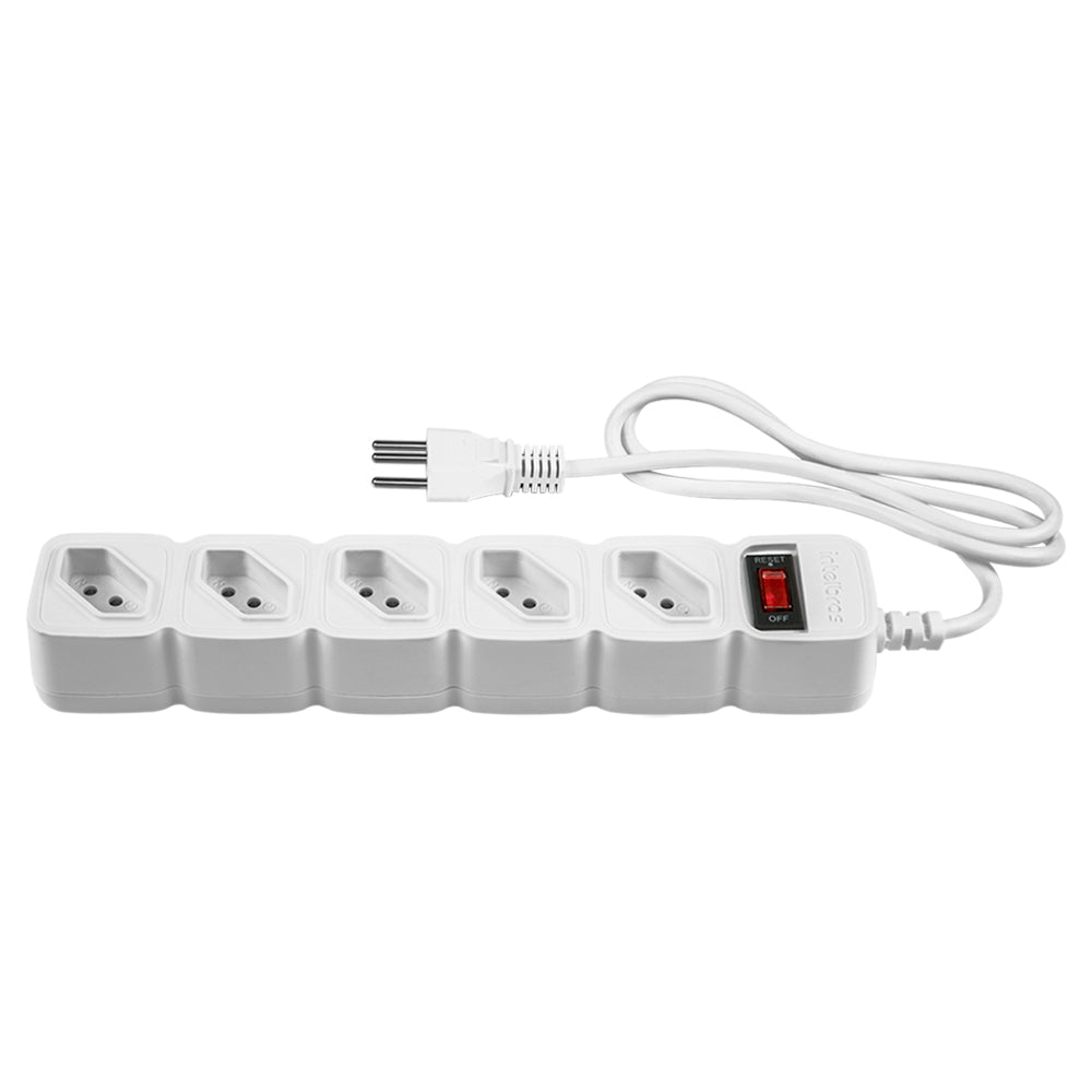 Protetor Filtro de Linha Intelbras EPE 205+, 5 Tomadas, Bivolt, Cabo 3 Metros, Branco