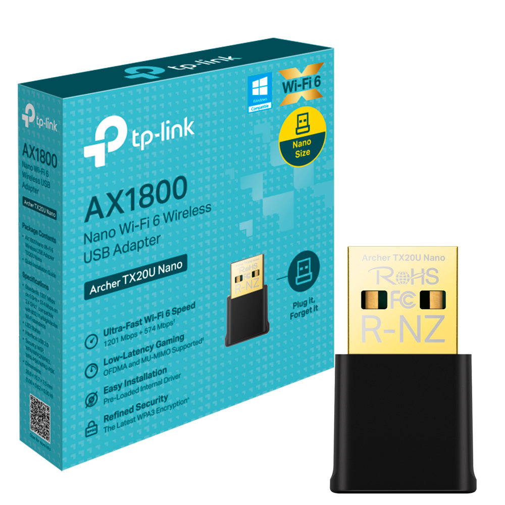 Adaptador Wi-Fi Tp-Link Archer TX20U Nano, AX1800, Dual Band, Wi-Fi 6