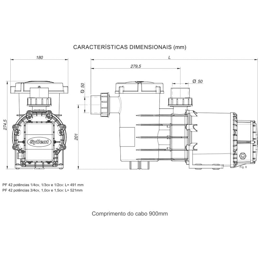 Bomba Pré Filtro para Piscina Autoescorvante 1CV 220V - SYLLENT-PF42M100-220/AS
