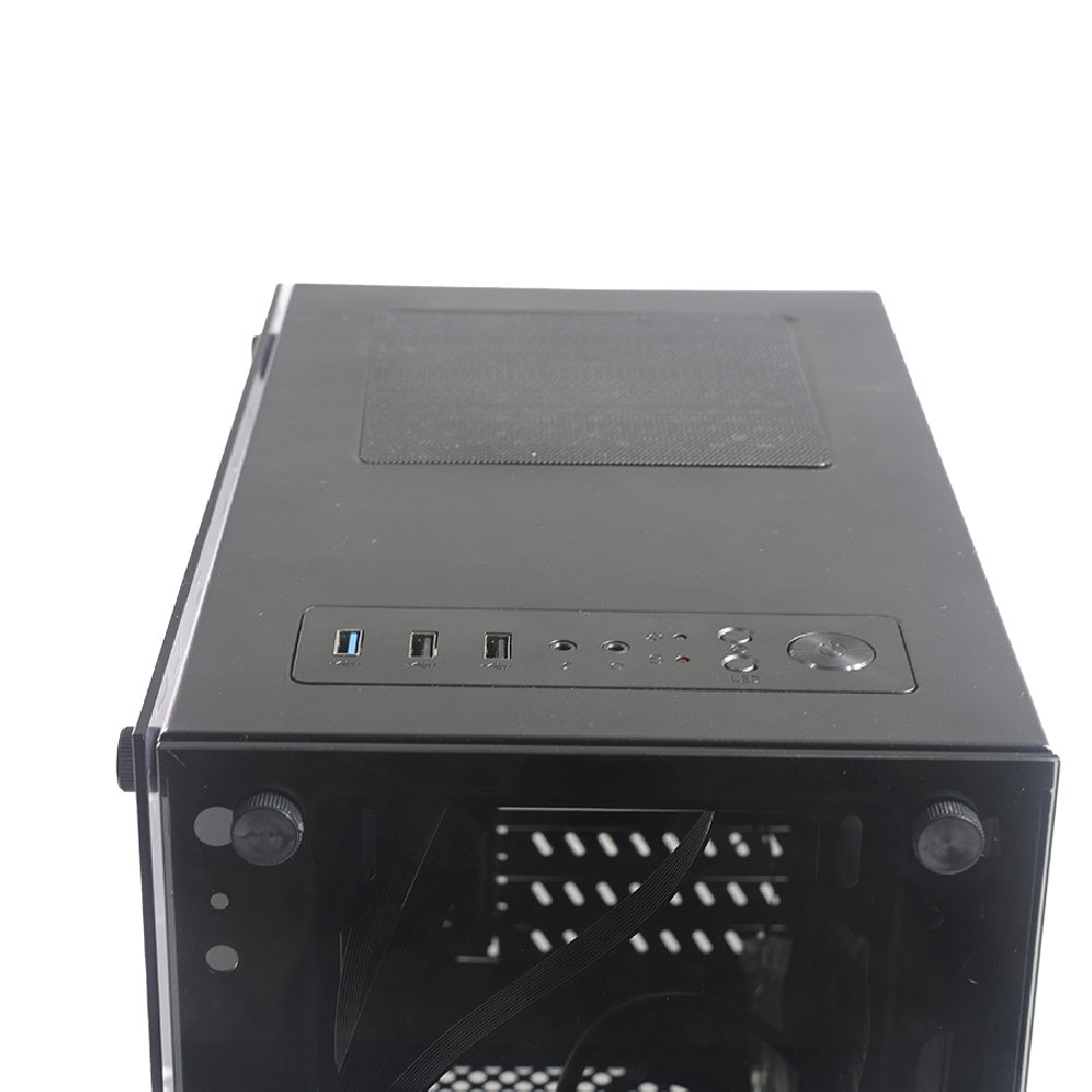 Gabinete Gamer C3Tech MT‑G110BK, Mid Tower, Vidro Temperado, Filtro Antipoeira, Organizador De Cabos, S/Fonte - Preto