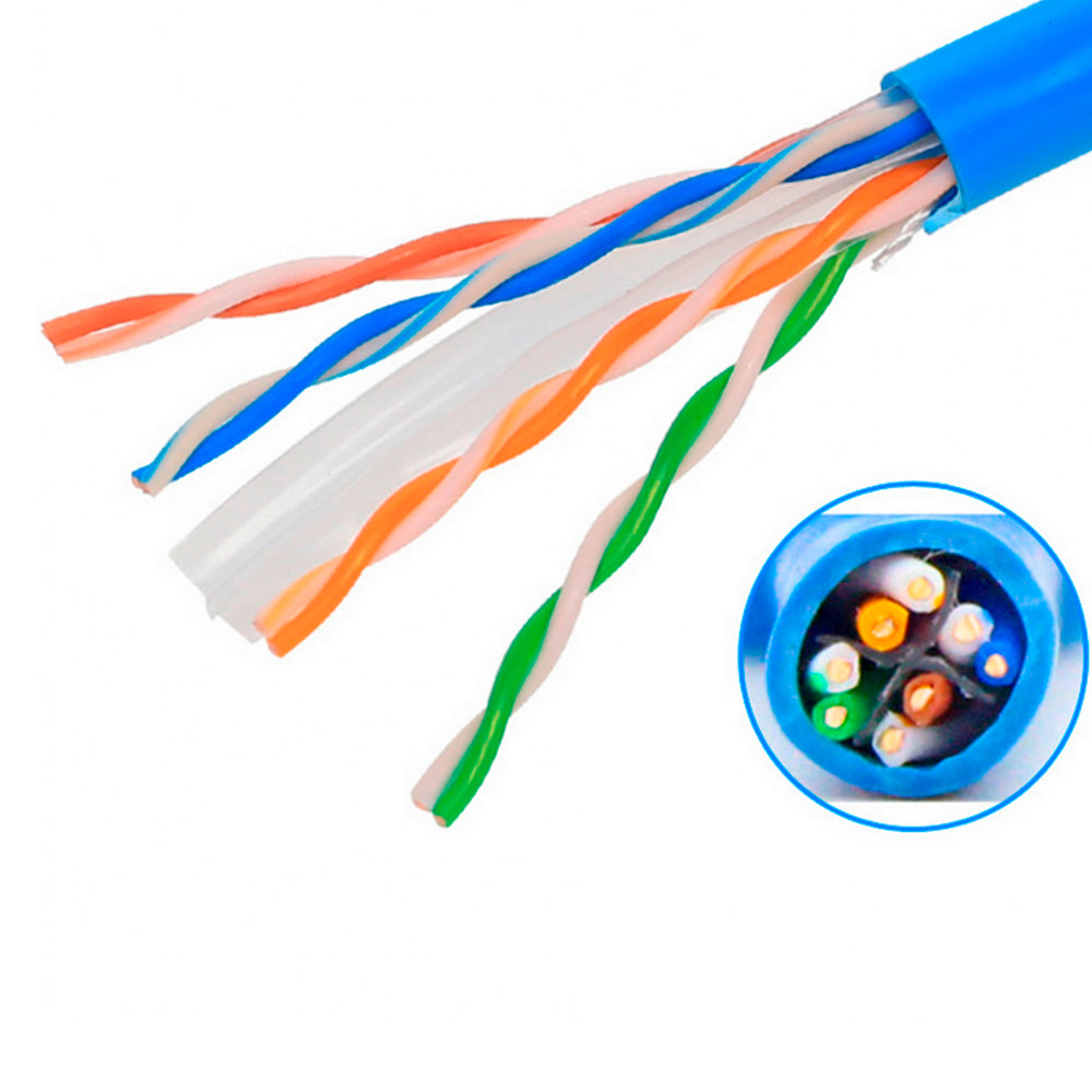 Caixa de Cabo de Rede 305m UTP CAT6 4P Intelbras IMPACT GIGA IG6CAZ Azul, 23 AWG, PVC CMX, 100% Cobre
