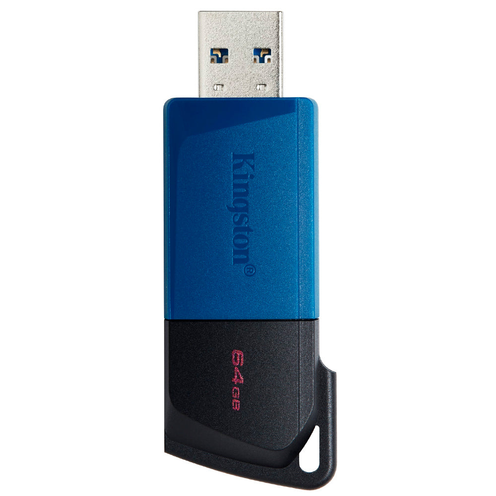 Pen Drive Kingston DataTraveler Exodia M 64GB USB 3.2 Gen1, Preto/Azul, Tampa Móvel - DTXM/64GB