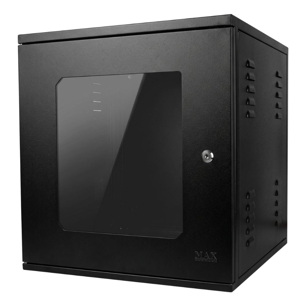 Mini Rack de Parede 19" 8U x 470 mm, Porta em Acrílico, Estrutura Soldada - MAX Eletron