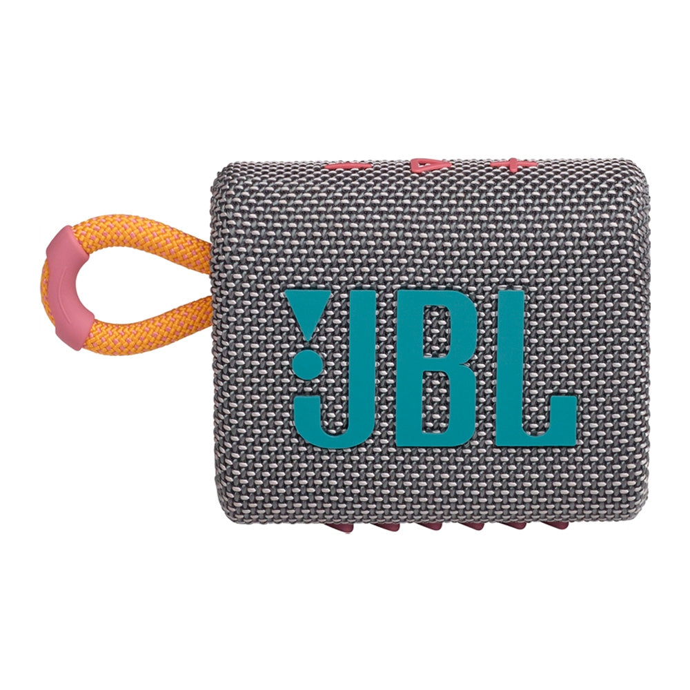 Caixa de Som Portátil JBL GO 3, Bluetooth 5.1, À Prova D'água e Poeira, IP67, Cinza