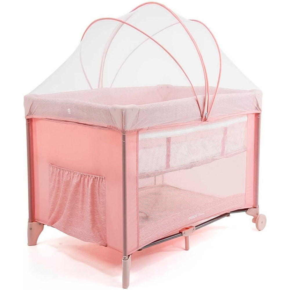 Berço Portátil Cosco Kids, Berço Nanny, de 0 a 18kg, Rosa Rajado