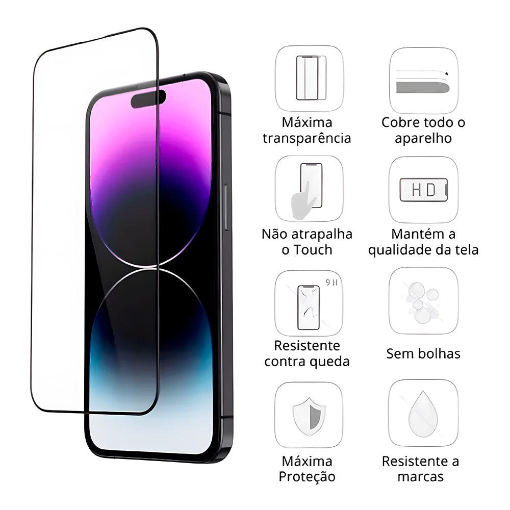 Película Protetora de Tela, 3D, Para Iphone 14 / 14 Pro