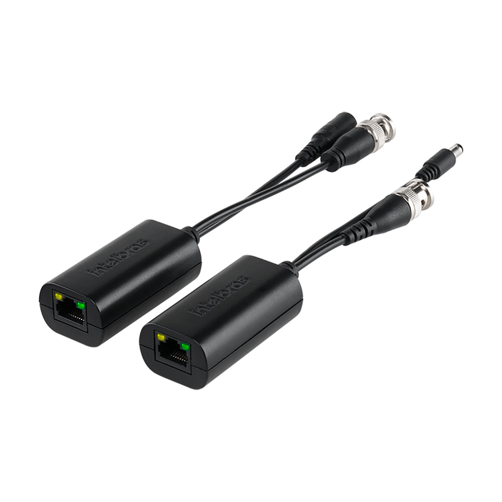 Conversor Power Balun Intelbras VB 1001 WP, 1 Canal Full HD, Vídeo e Alimentação, Preto