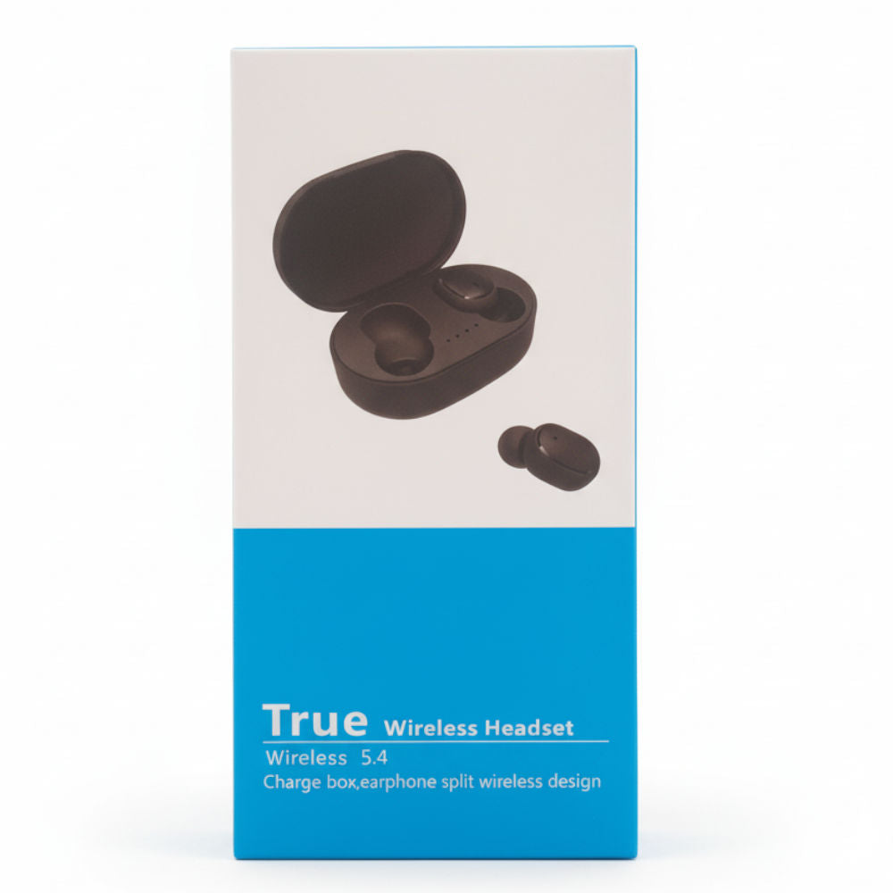 Fone de Ouvido E6S True Wireless Bluetooth 5.4, Estéreo, Até 3h de Reprodução, 10m Alcance, Case Recarregável, Preto