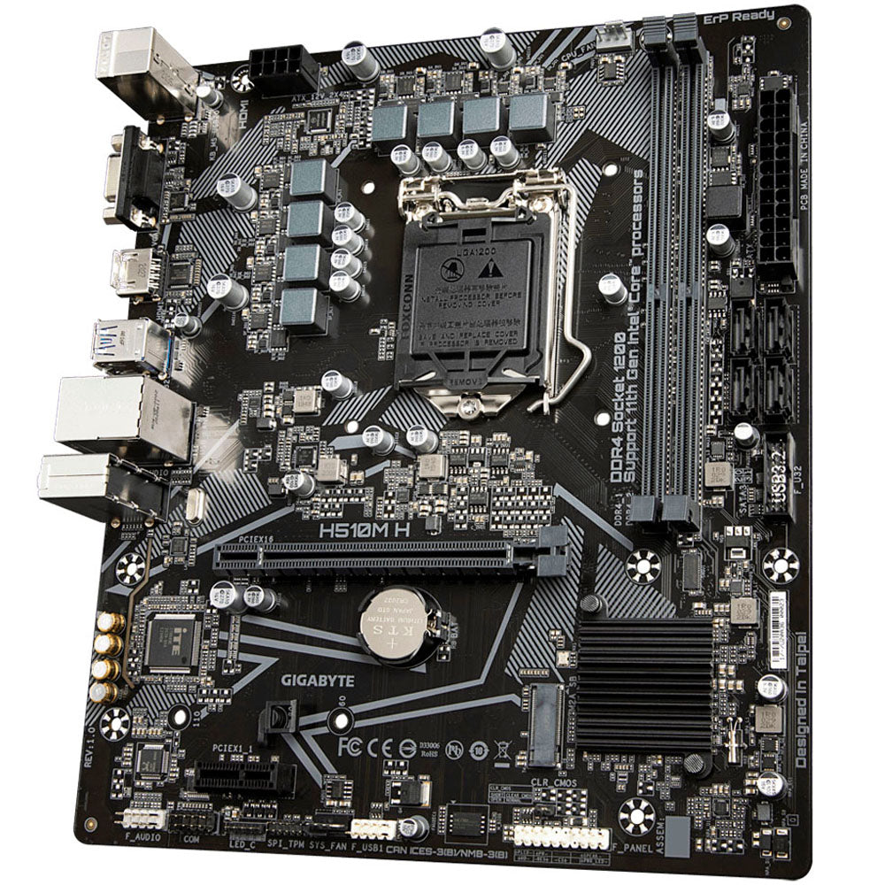 Placa-Mãe Gigabyte H510M H DDR4 / Soquete LGA 1200 / Slot M.2 NVME / USB 3.2  / (LAN Gigabit ) (10ª/11ª Geração Intel)