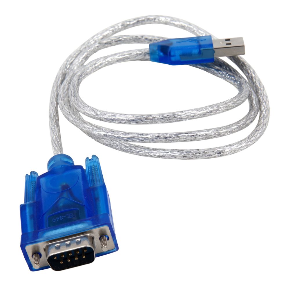 Cabo Adaptador Usb 2.0 Serial Conversor Rs232 Db9 9 Pinos Azul Transparente
