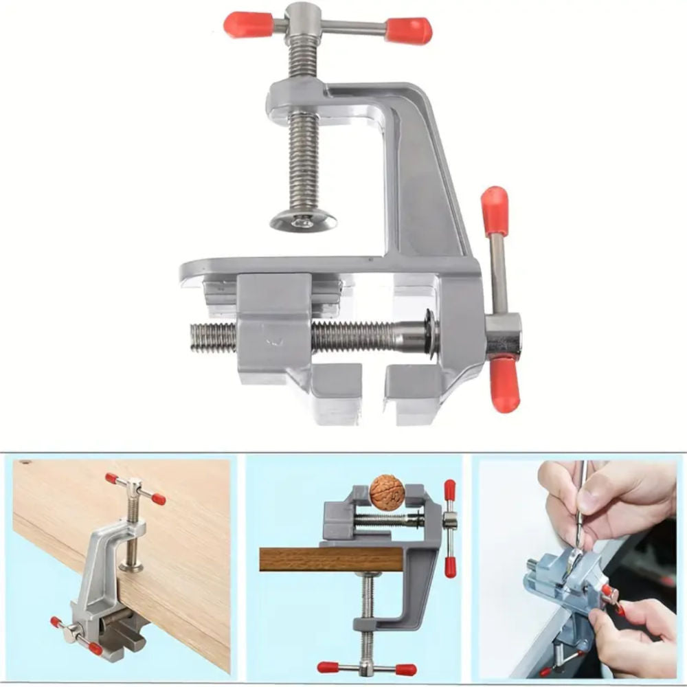 Mini Torno Morsa de Bancada Multifuncional Mini em Liga de Alumínio para Joias e Eletrônicos