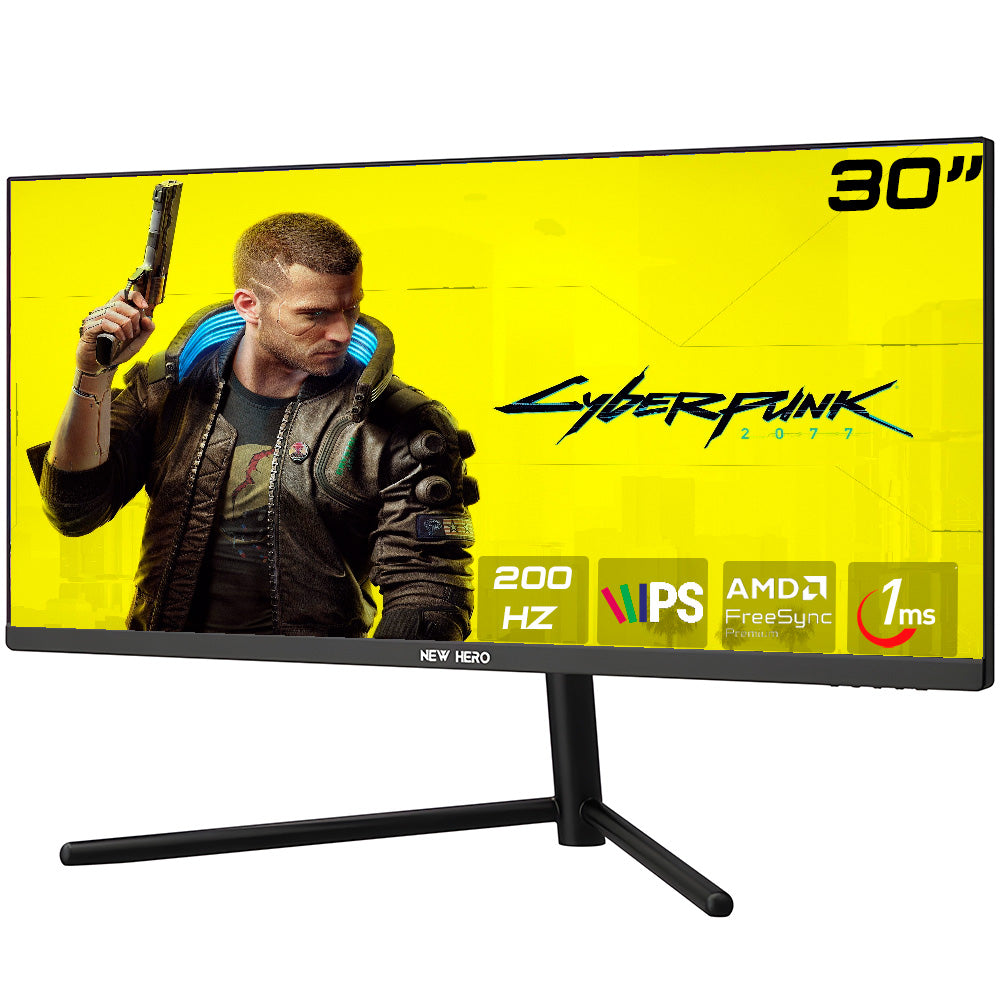 Monitor Gamer 30" New Hero Blade UltraWide, IPS, Full HD, 200Hz, 1ms, FreeSync, HDMI e Display Port, Preto