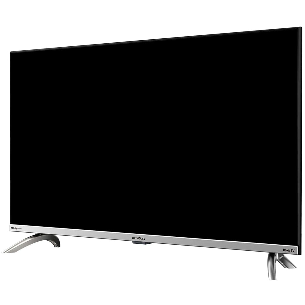 Smart TV LED 32” HD Britânia BTV32G7PR2CSGBL Dolby Audio, Wi-Fi, Entradas HDMI e USB, Roku TV