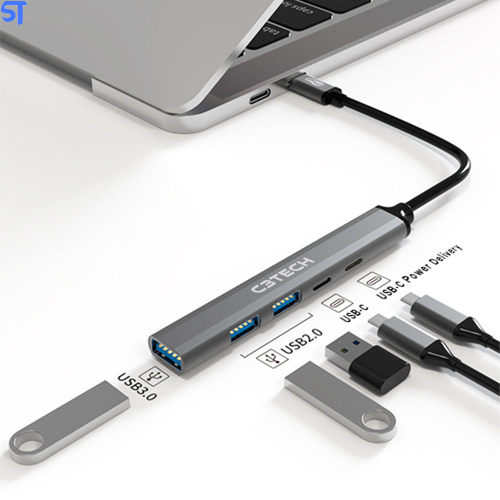 Hub USB-C 3.0 Com 5 Portas HU-P300SI C3Tech