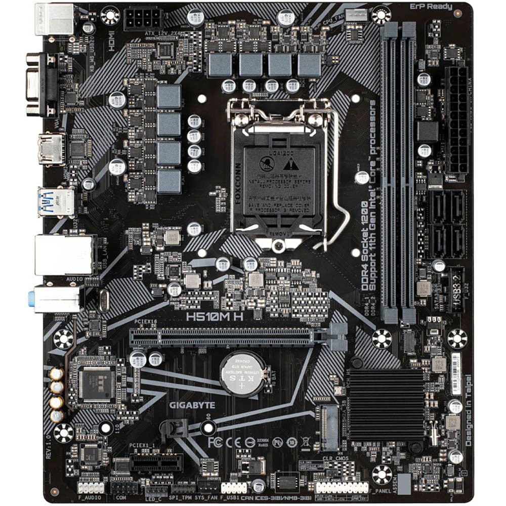 Placa-Mãe Gigabyte H510M H DDR4 / Soquete LGA 1200 / Slot M.2 NVME / USB 3.2  / (LAN Gigabit ) (10ª/11ª Geração Intel)
