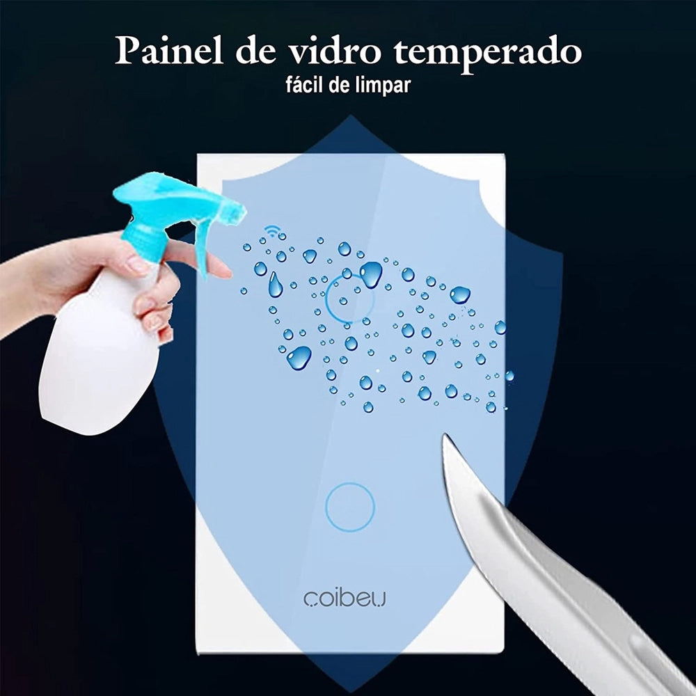Interruptor Wifi Inteligente 2 Botão-touch Compativel Alexa Siri Google - Coibeu MB302