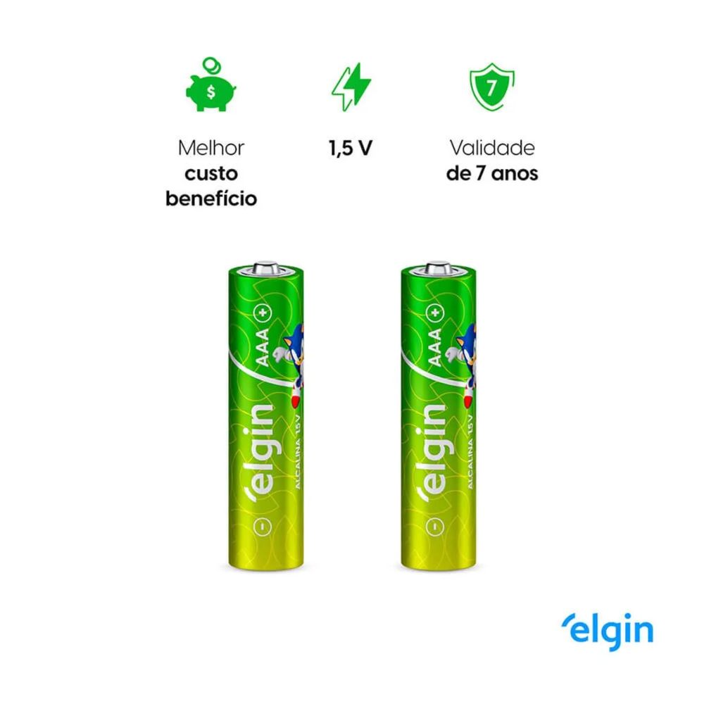 Pilha Alcalina AAA 1,5V -Blister Com 4 Unidades Elgin ELE000000082155