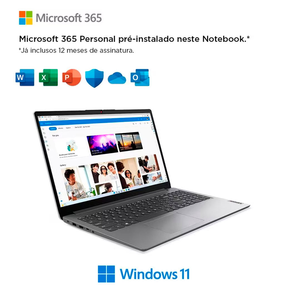 Notebook Lenovo IdeaPad, Celeron N4020, Tela 15.6