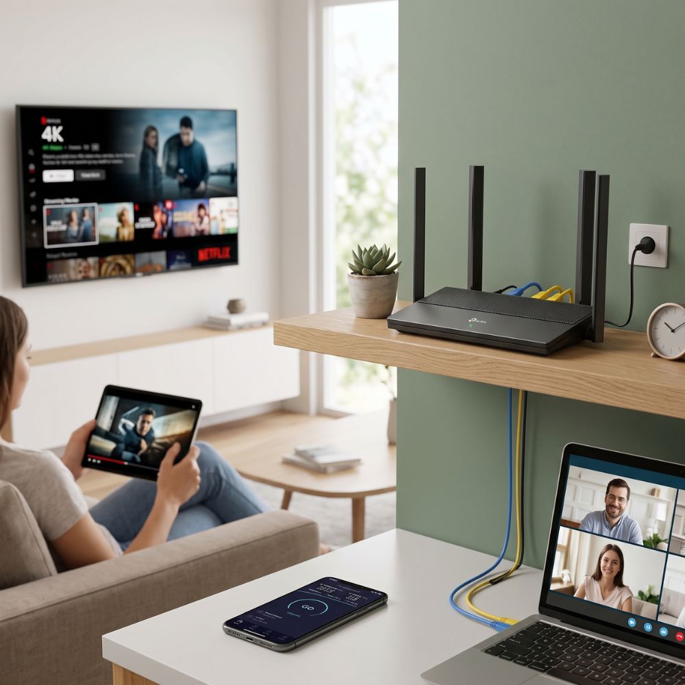 Roteador TP-Link Gigabit AX1800, Wi-Fi 6, Dual Band EX220 Até 1.8Gbps