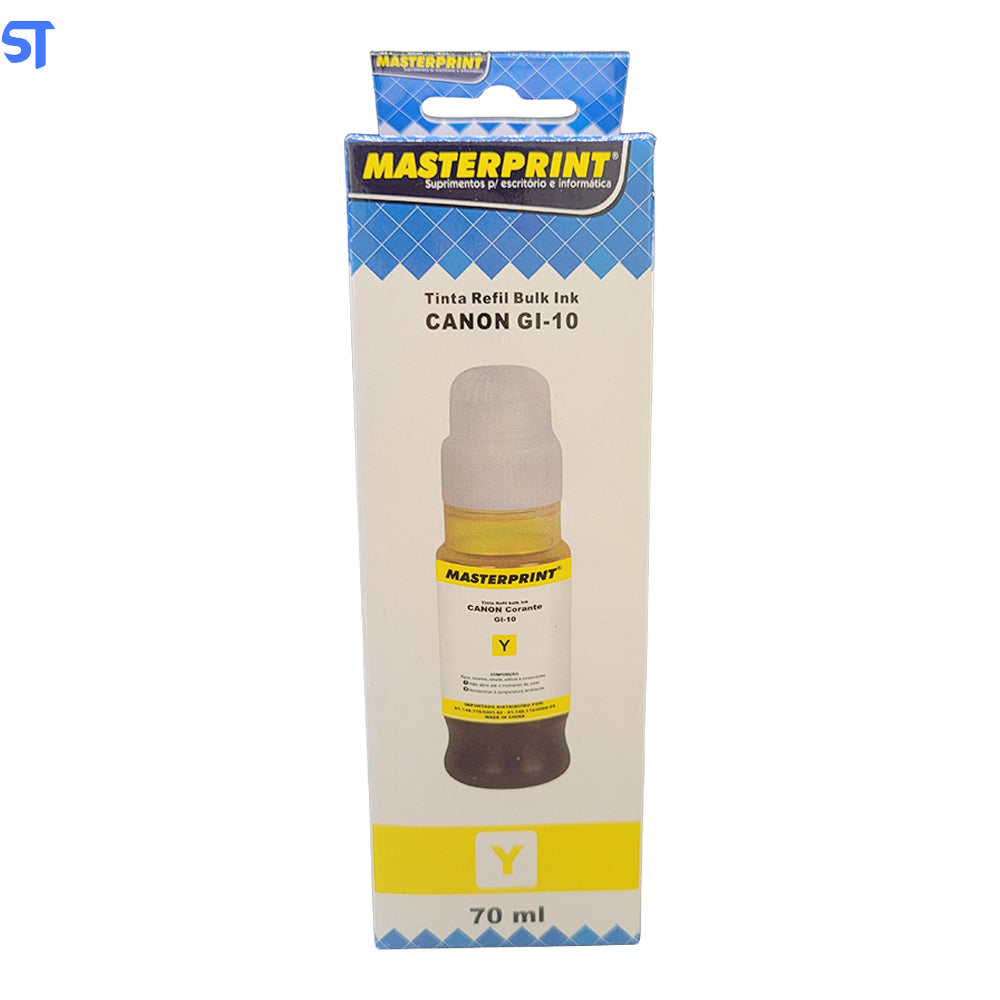 Refil de Tinta Compatível Canon Bulk Ink GI-10 Corante Amarelo 70ML MasterPrint