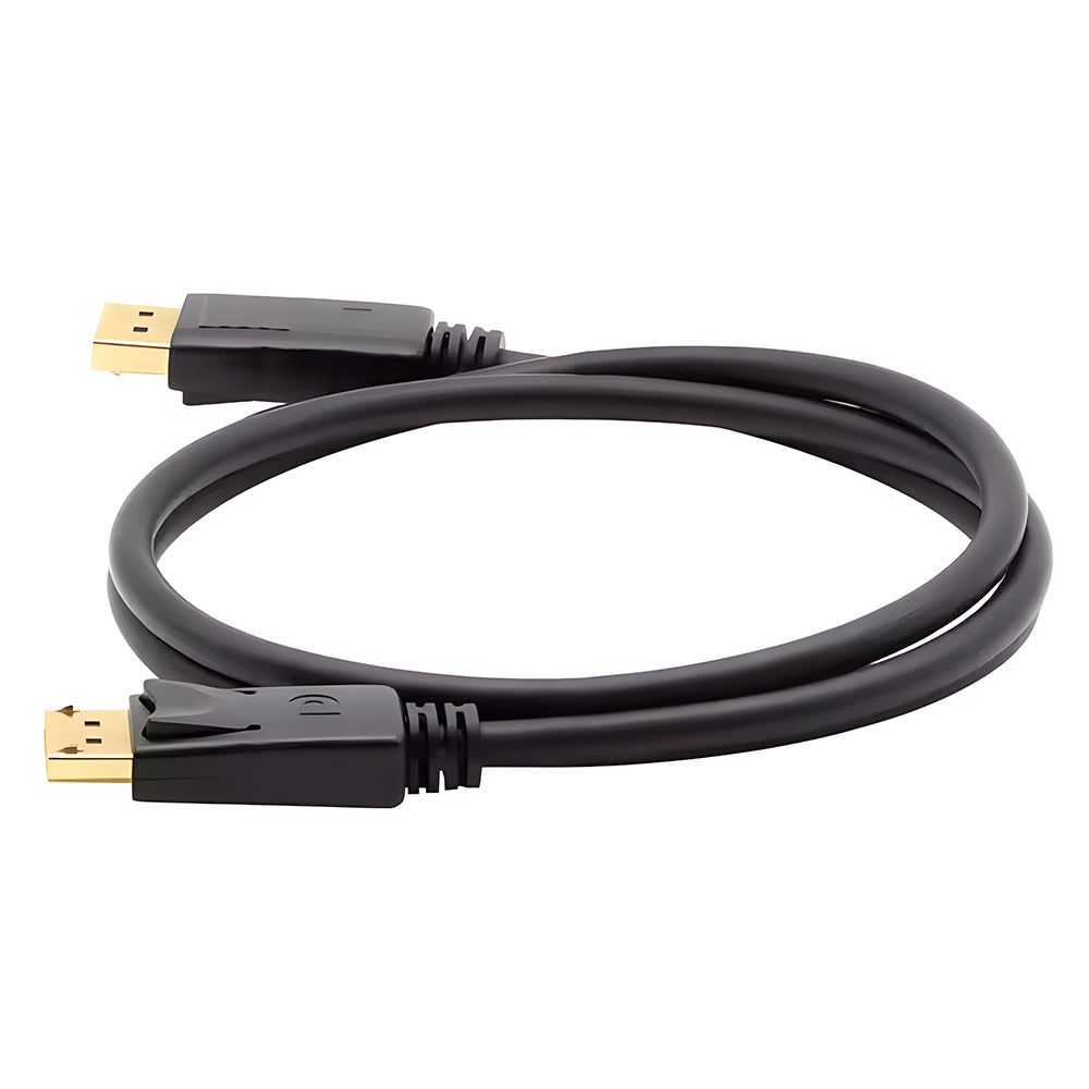Cabo Displayport (Macho) Para Displayport (Macho) 4K, Cabo 1.8 Metros, Banhado a Ouro, Preto
