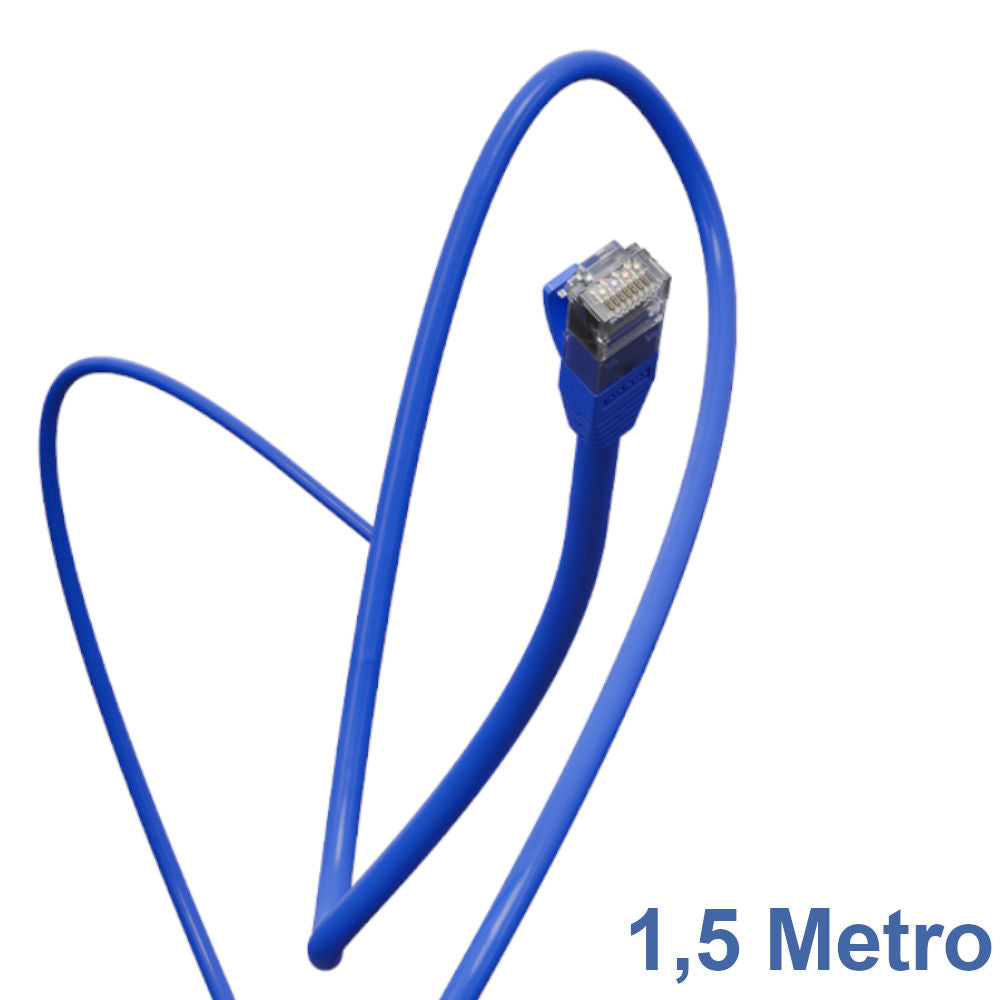 Cabo de Rede Patch Cord CAT.6 Intelbras IMPACT GIGA UTP 4P Azul 1,5 Metro, 100% Cobre, Intelbras