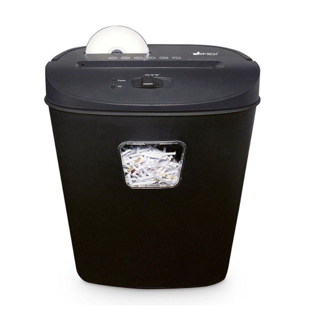 Fragmentadora de Papel App-Tech 12 Folhas em Partículas, CD / Cartão com Cesto 220v, C1200