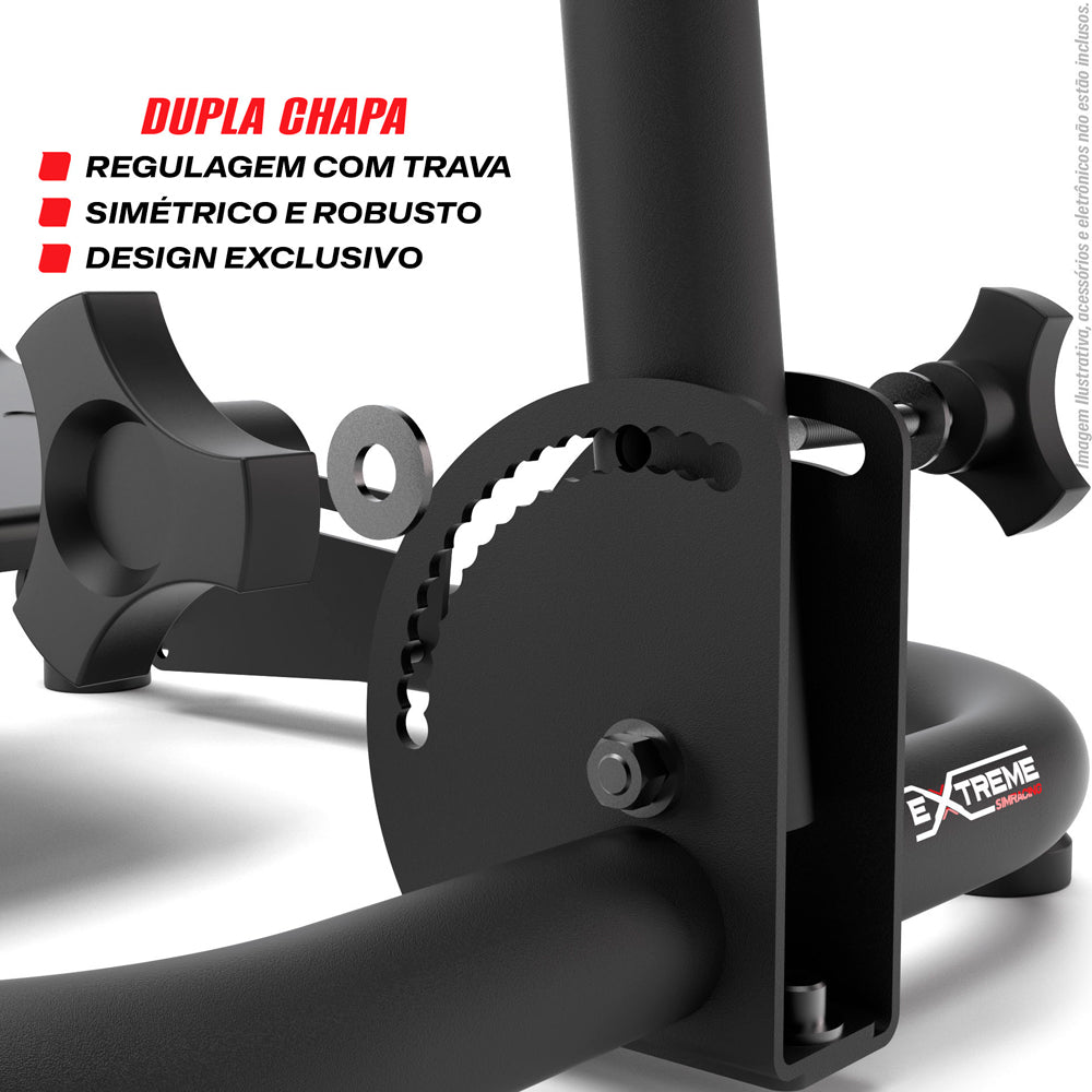 Suporte para Volante Simulador Extreme Simracing SPRO V3, Compatível com Logitech G27, G29, G920 e G923, Preto