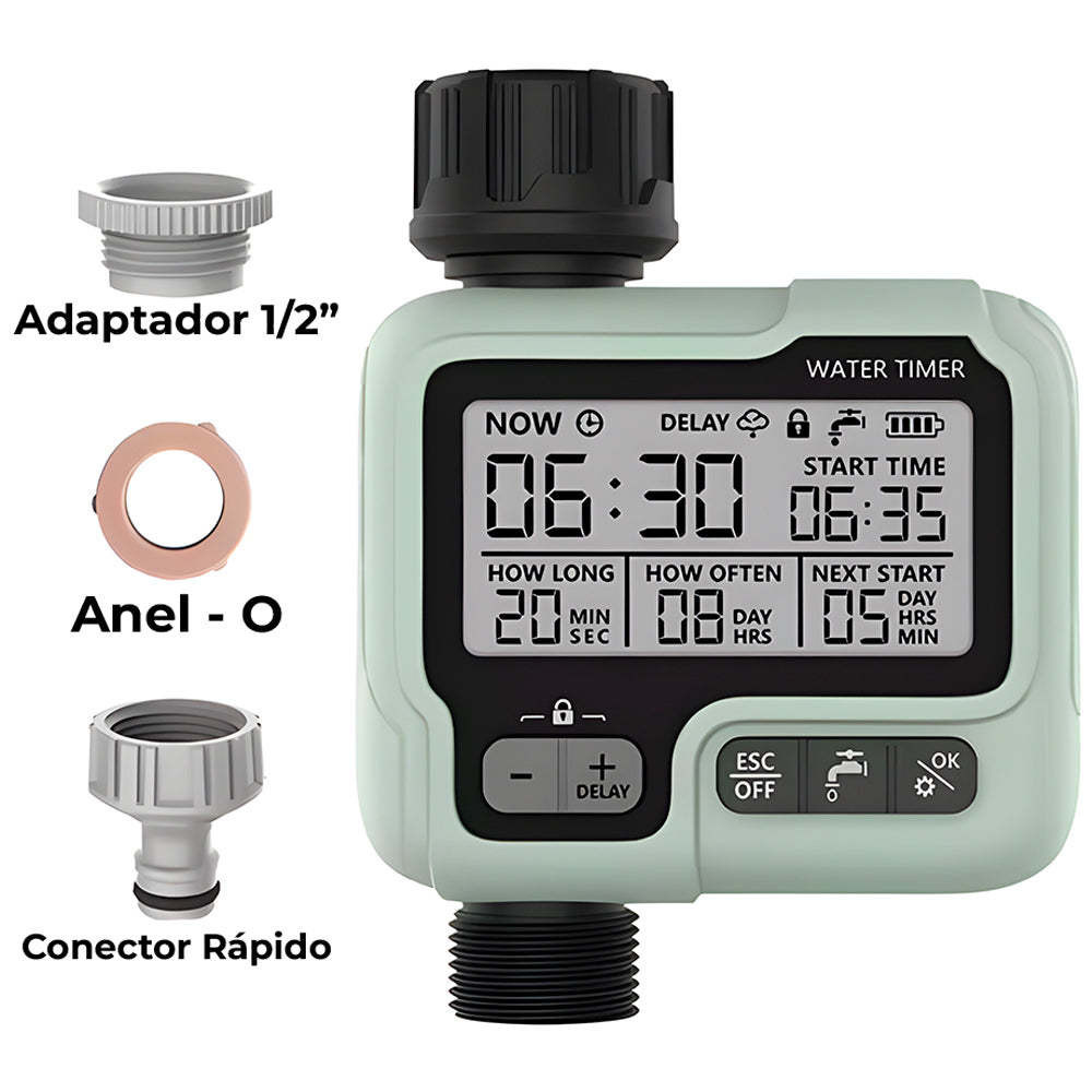 Temporizador de Irrigação Progamável, Automático, Para Hortas e Jardins - HCT-322-BS