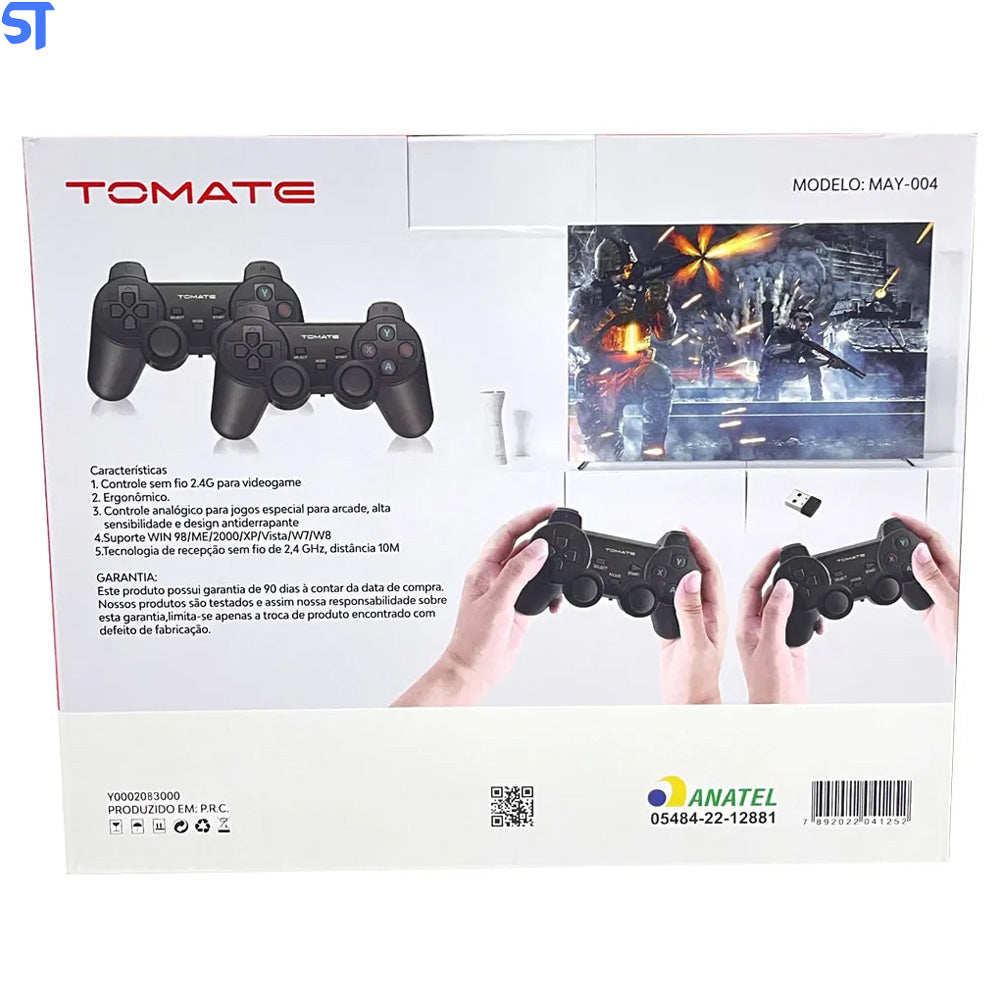 Kit Com Dois Controles Sem Fio 2.4G MAY - 004 - Tomate