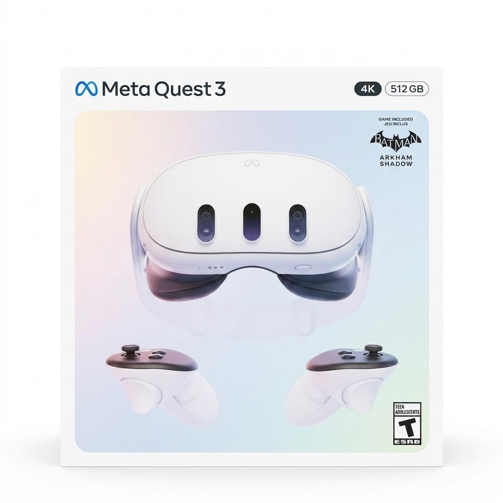 Óculos de Realidade Virtual Meta Quest 3 512GB 4K Com Arkham Shadow Incluso