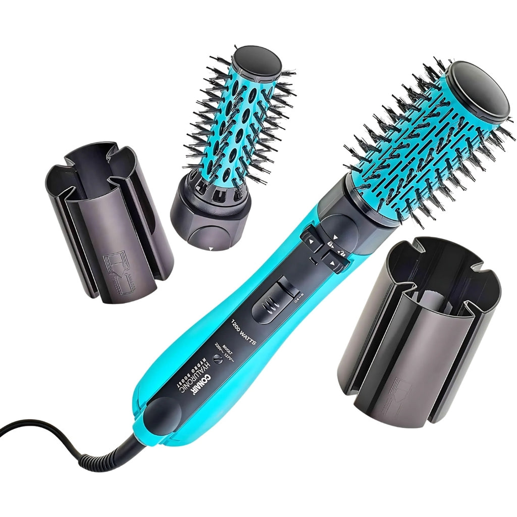 Escova Secadora Rotativa Rotating Hyaluronic Conair (Preto e azul) Bivolt
