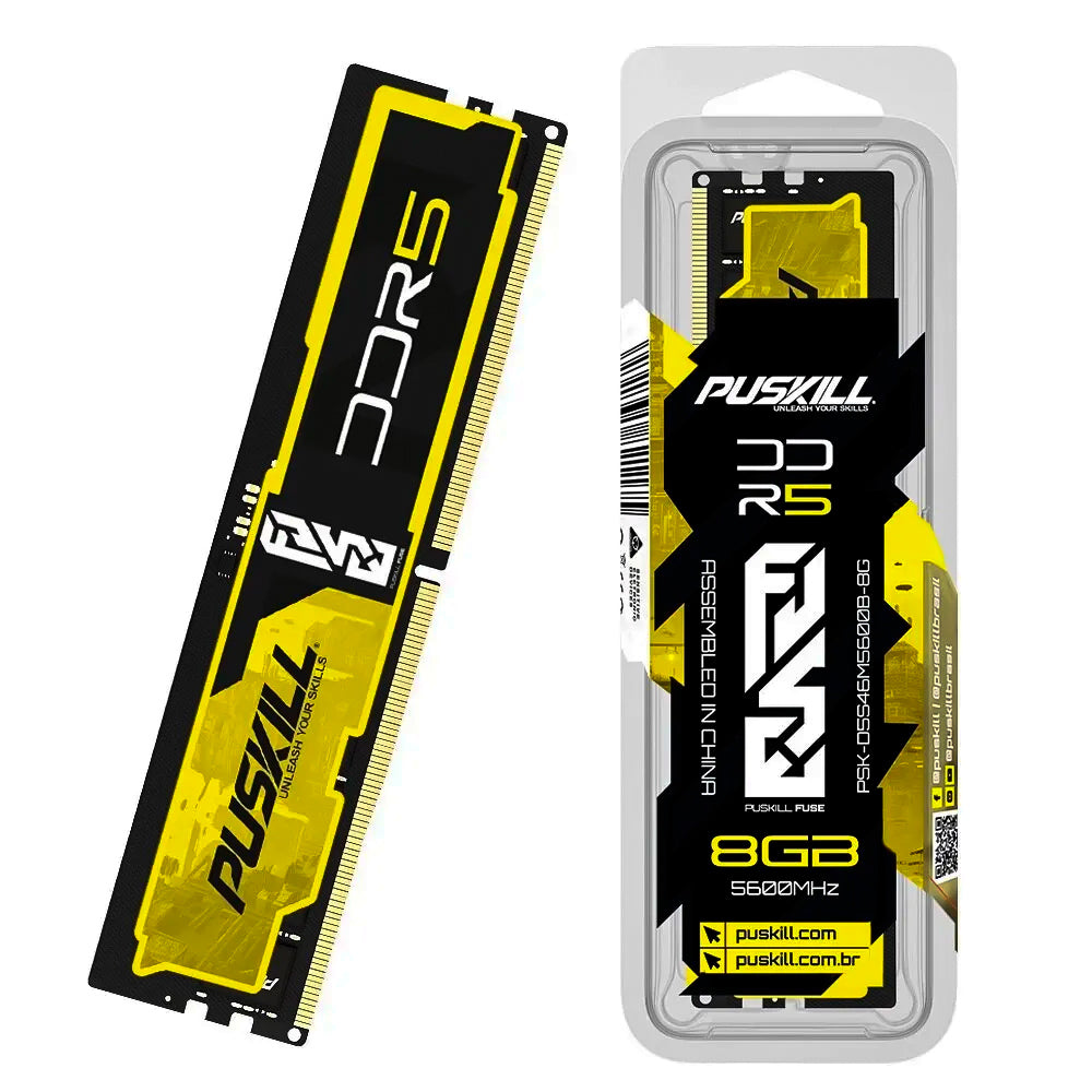 Memória RAM Gamer Desktop 8GB (1x8GB), DDR5, 5600MHz - PUSKILL PSK-05546M56008-8GB