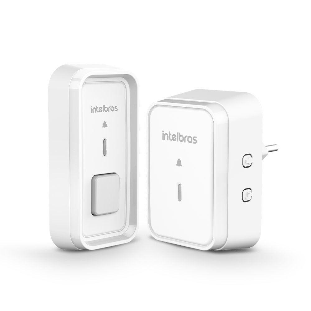 Campainha Sem Fio Intelbras CIB 101 Bateria até 5 Anos Alcance 100m Plug & Play - Branco