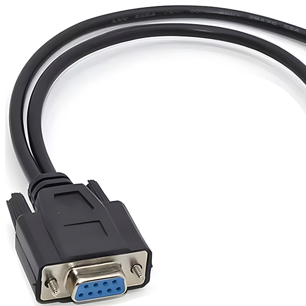 Cabo Serial 9 Pinos, 2 Machos x 1 Femea, 30 Centímetros, RS323 DB9 - Preto