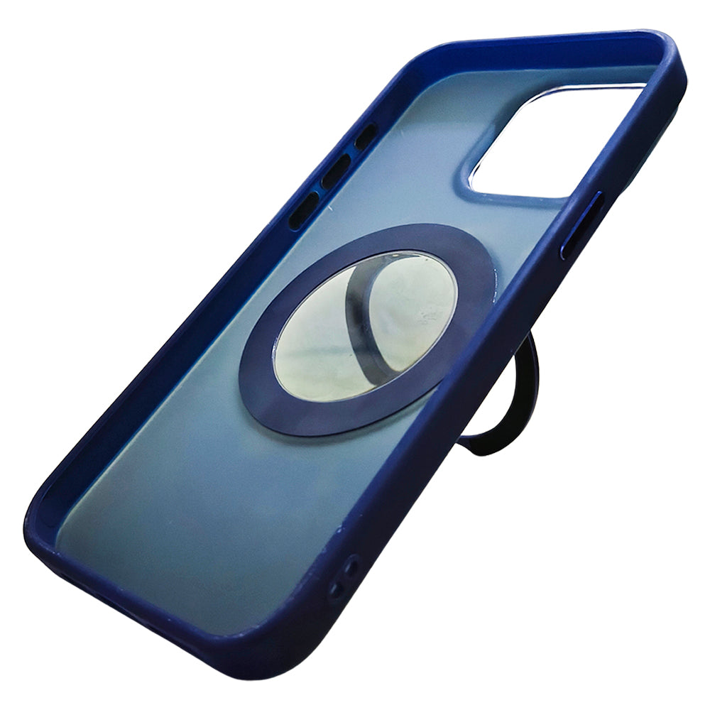 Capa Para iPhone 15 Pro Max, Suporte Para Carregamento Magnético, Azul, BGM