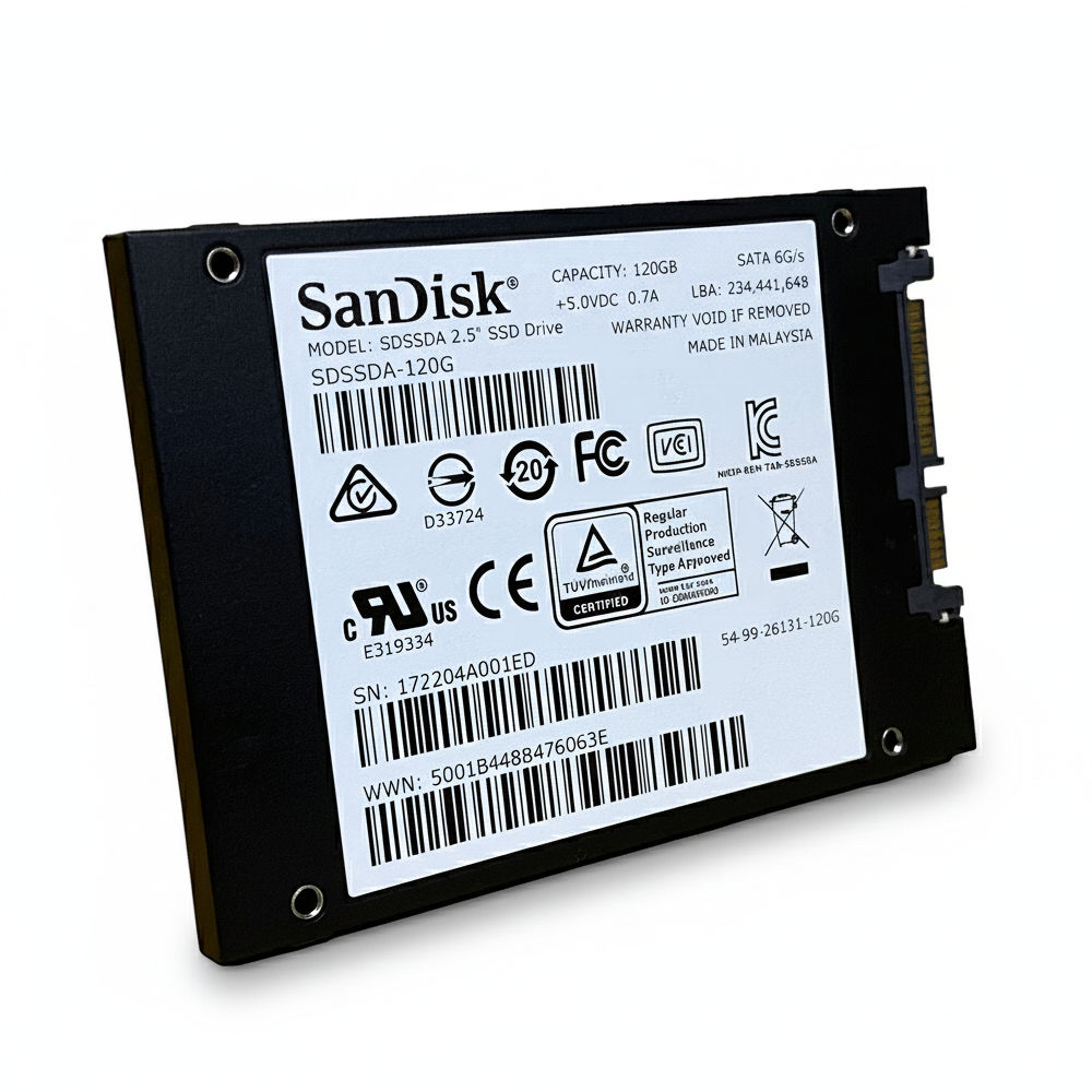 SSD SanDisk Plus 120GB SATA III 6Gb/s 2.5", Leitura 530MB/s, Gravação 400MB/s, MLC NAND SLC Cache