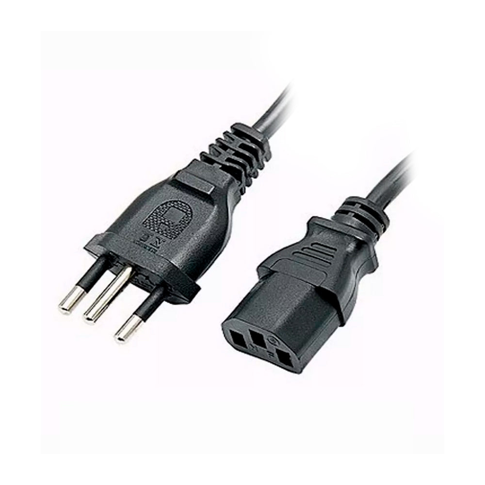 Cabo de Força Tripolar Reforçado 1.30m Para Computador, Monitor, Projetor