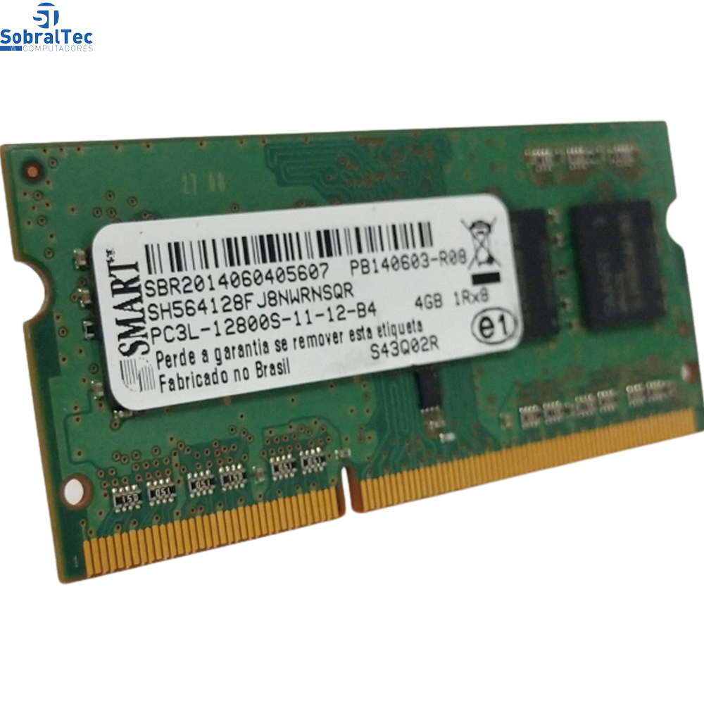 Memória Notebook 4 Gb Ddr3 Smart 1600 Hgz PC3-12800U