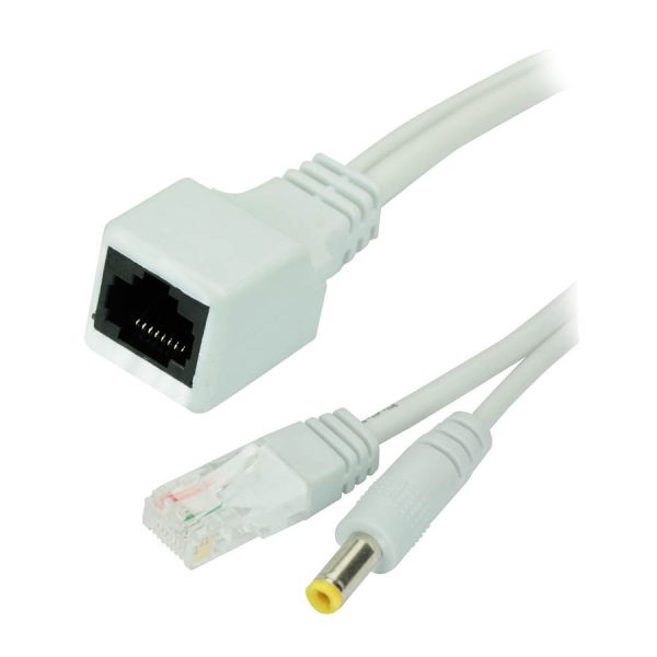Cabo Adaptador POE Macho/Femea Branco