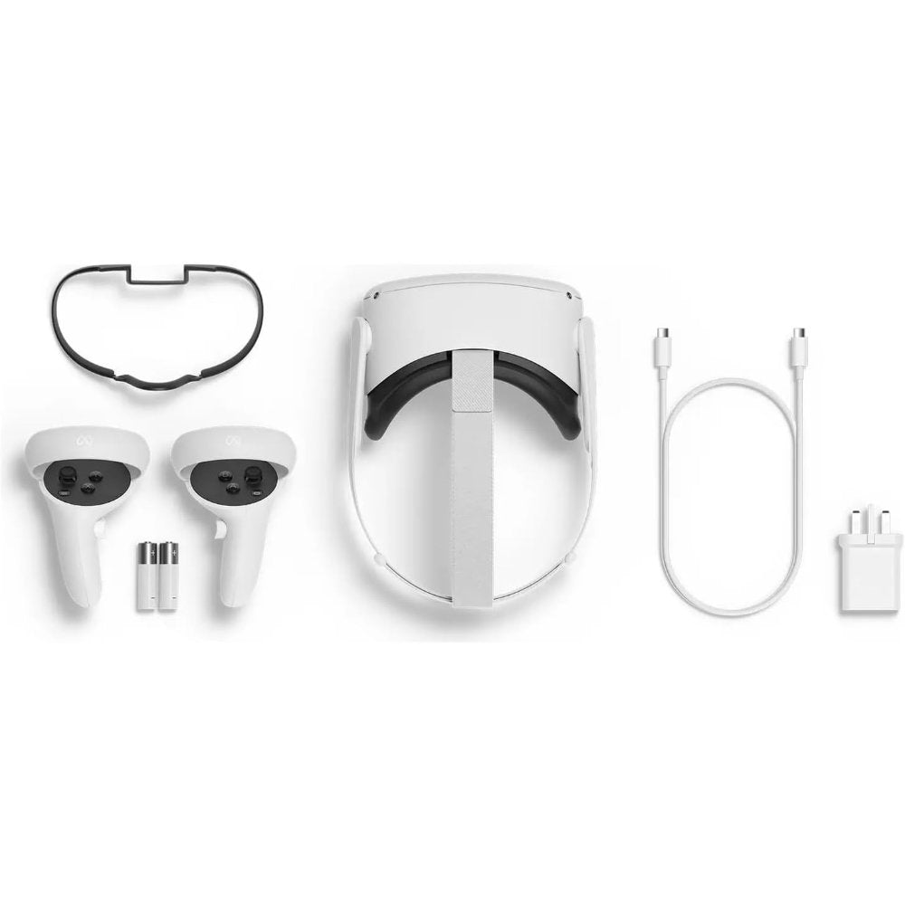 Óculos VR Meta Quest 2 KW49CM 128GB (899-00182-02) Branco, Standalone Wi-Fi, Snapdragon XR2, 6GB RAM, LCD 1832×1920