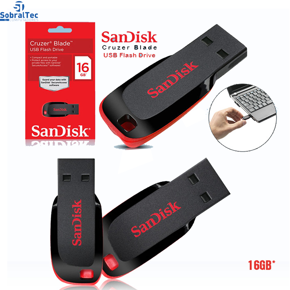 Pen Drive 16 GB Sandisk Cruzer Blade Usb Flash Drive