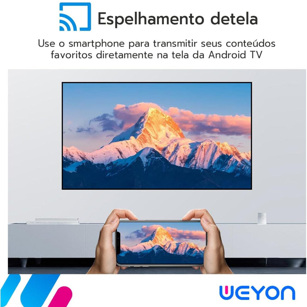 Smart TV 32" WEYON LED Android 14 HD Wi-Fi Google Play e Google Cast Bivolt